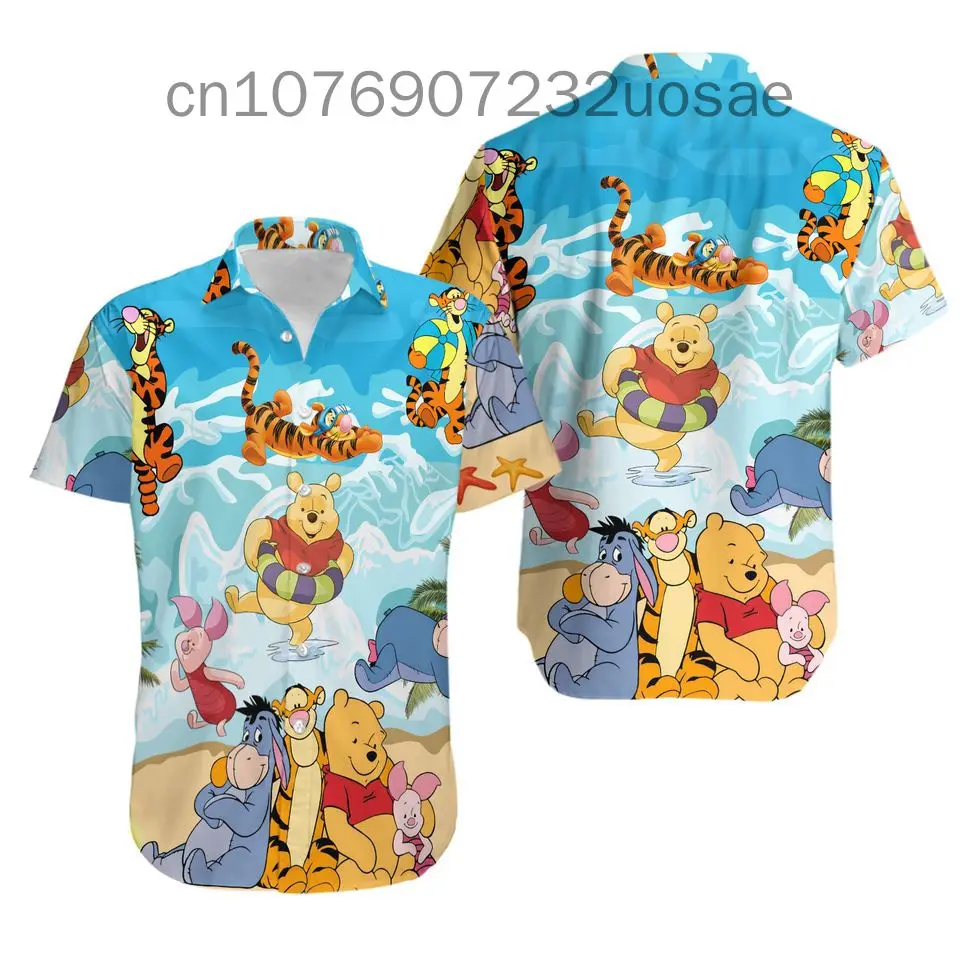 

New Winnie The Pooh Hawaiian Shirt Disney Inspired Men's Button Down Short Sleeve Shirt Disney Hawaiian Shirt Casual shirt