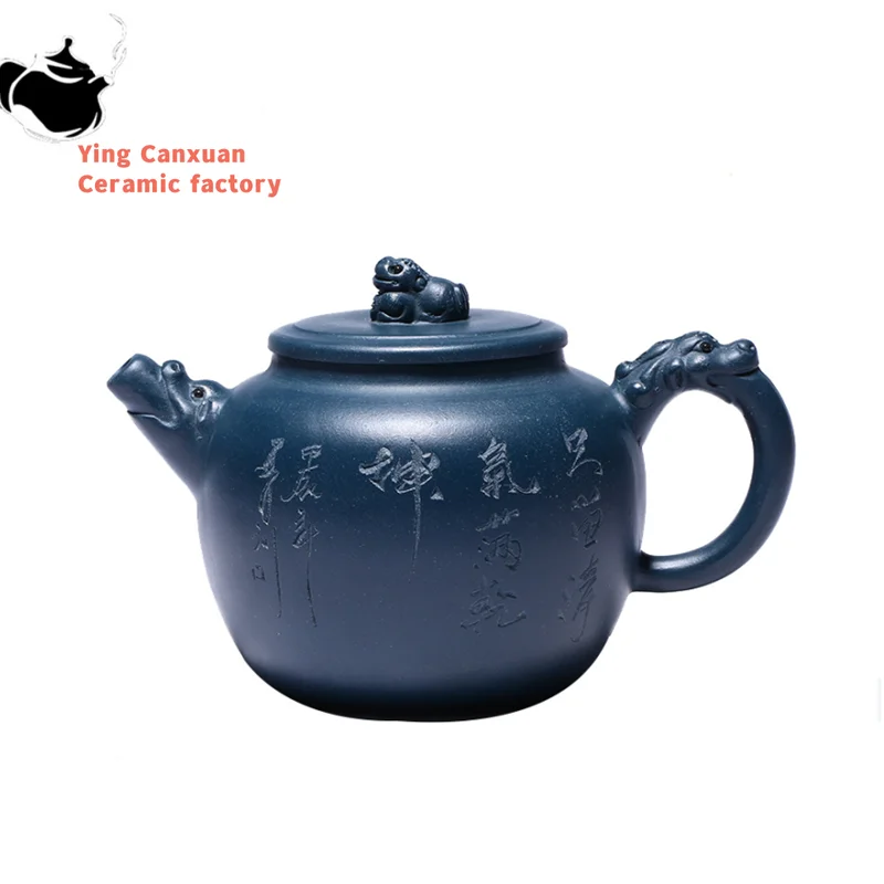 

330ml Yixing Purple Clay Teapots Master Handmade Azure Mud Tea Pot Beauty Kettle Chinese Famous Zisha Teaware Tea Ceremony Gifts