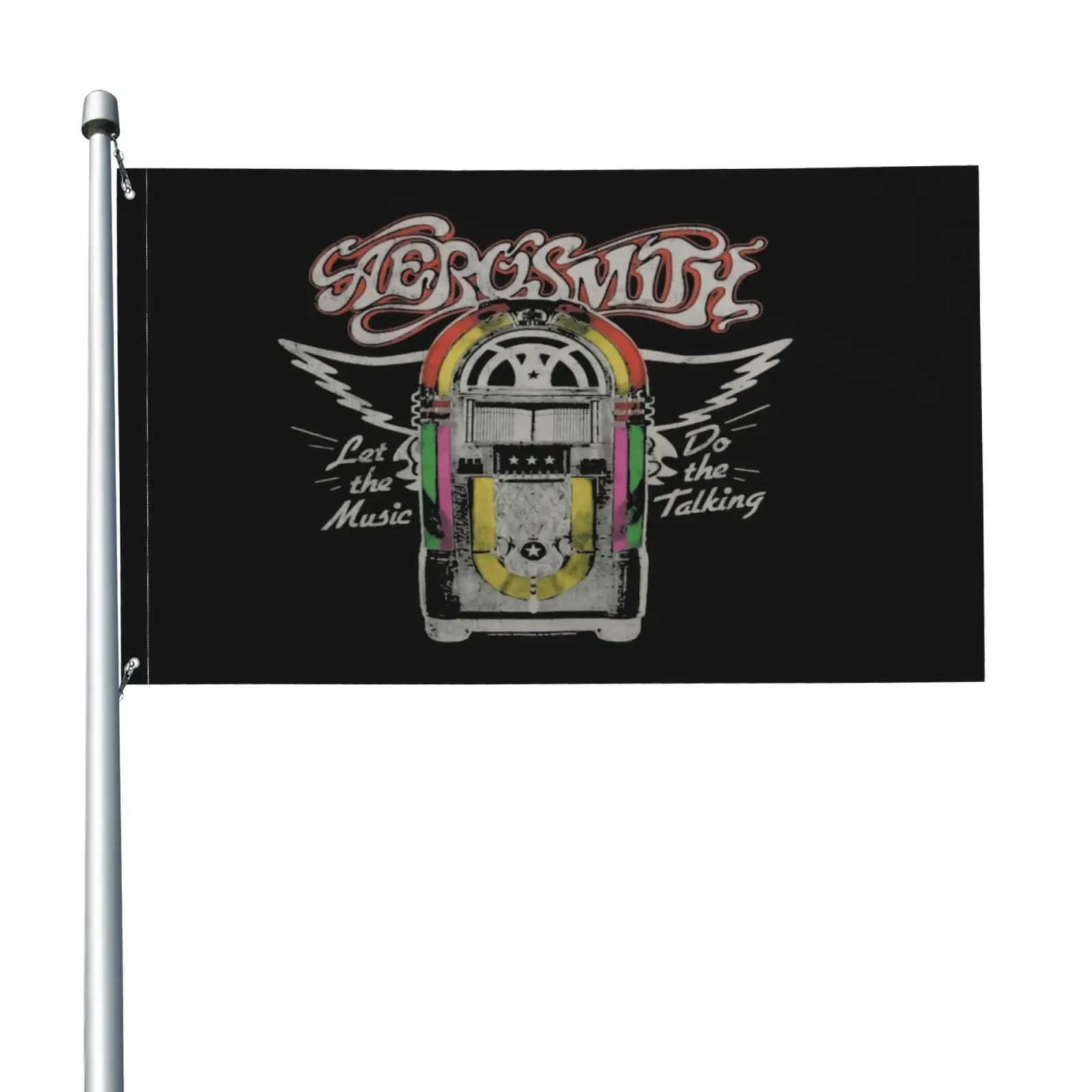 Aerosmith позволяет Jukebox сделать разговор в скалах флаг группы баннер настроить
