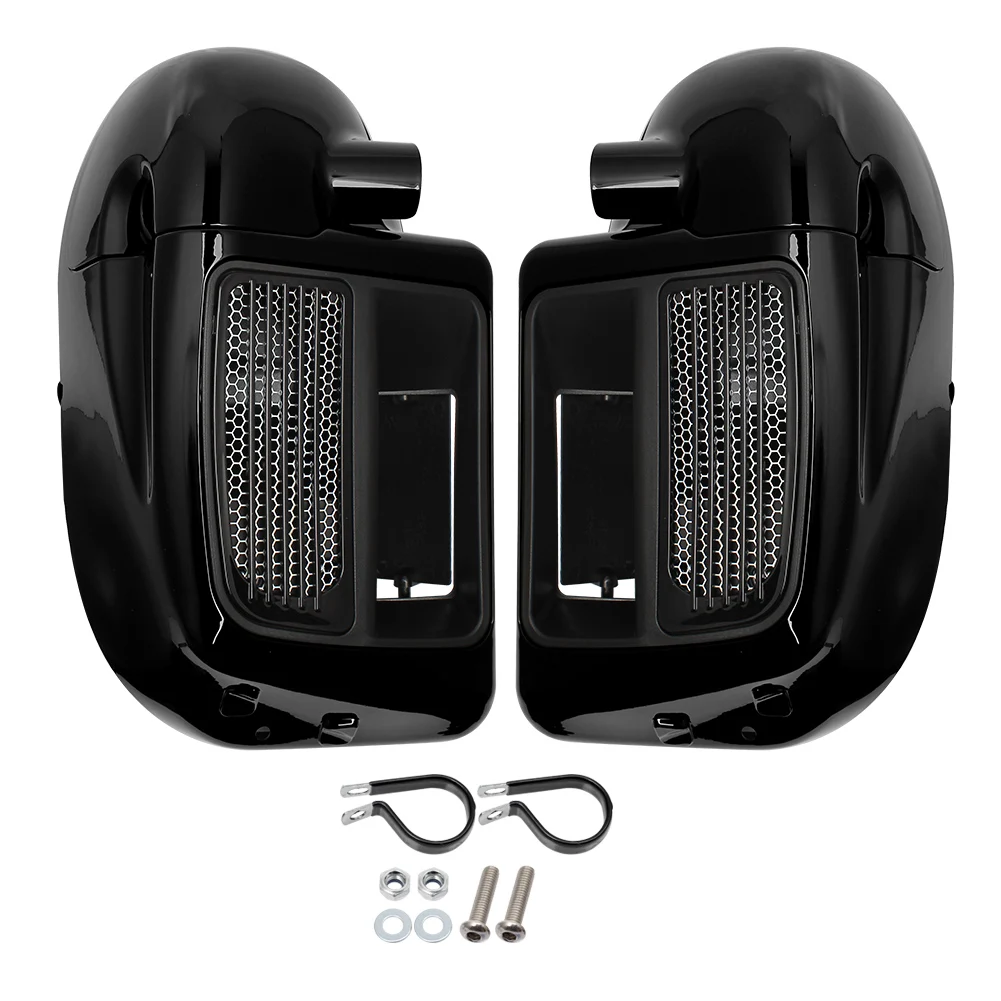 Motorcycle Gloss Black Lower Vented Leg Fairing Glove Box For Harley Touring Road King Electra Street Glide 2014-