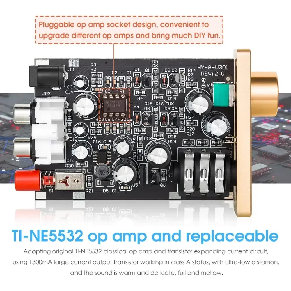 Douk Audio U3 미니 순수 클래스 A 헤드폰 앰프 HD580/HD600/HD650 헤드셋용 HiFi 초소형 홈 데스크탑 스테레오 앰프