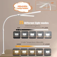 LAOPAO Double Head LED Desk Lamp EU/US Architect Desk Lamps Office 24W Brightest 5Color Modes and 5 Dimmable Eye Protection lamp 2