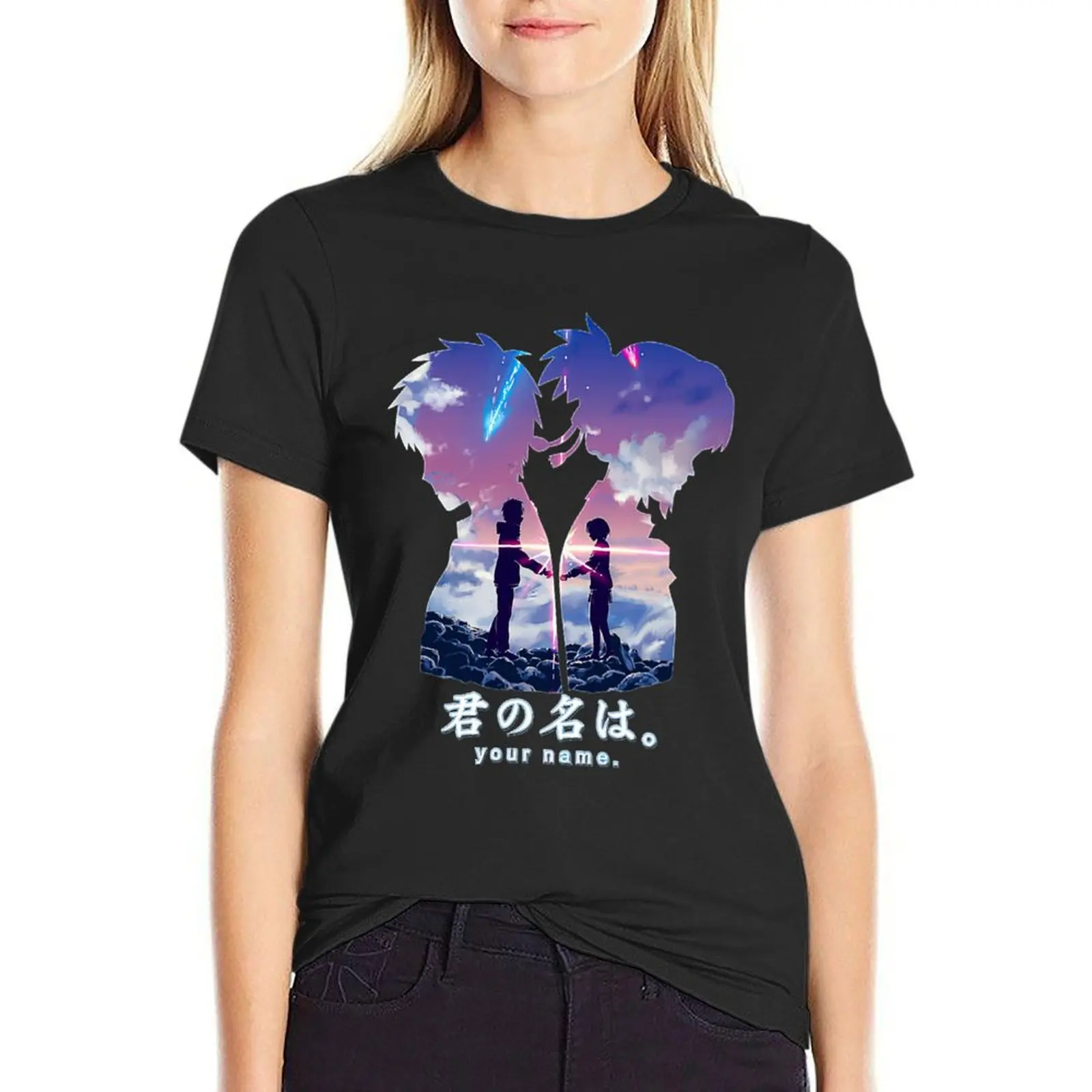 

Kimi no na Wa T-Shirt plus size tops anime clothes lady clothes workout t shirts for Women