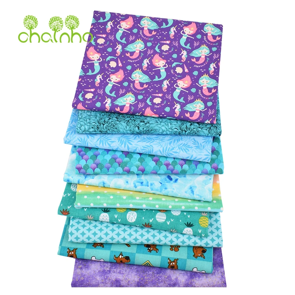 Chainho,Plain Weave Cotton Fabric,Handmade DIY Quilting Sewing Material,Patchwork Cloth,10 Bronzing Series,20x25cm/Piece,15CD19