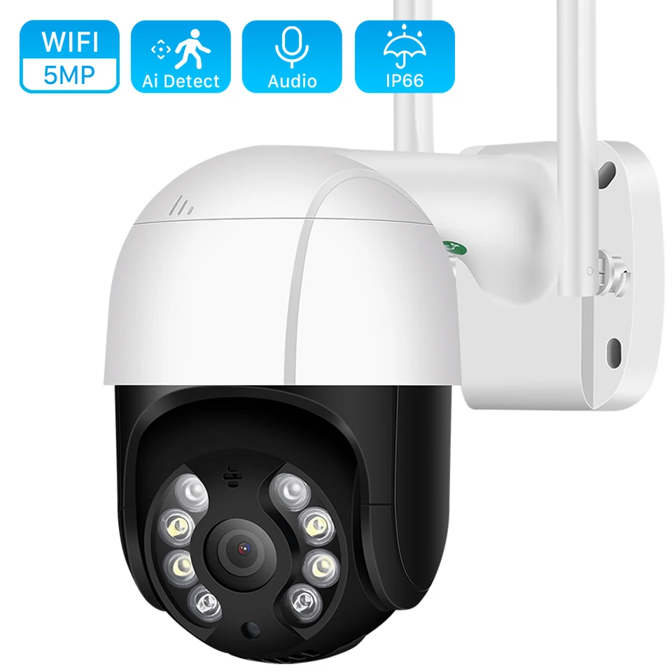 ENSTER 5MP Outdoor Security Camera - PTZ WiFi Camera With Color Night Vision