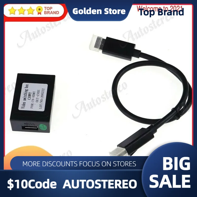 

Tesla Style HDMI to RCA Output For Android 9.0 Car GPS System 1920*1080P HD Data Recorder DVR Automobile USB Adapter Tesla 12 15