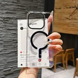 Transparent Magnetic Wireless Charging Protective Hard Case - OnePlus 15 (Black)