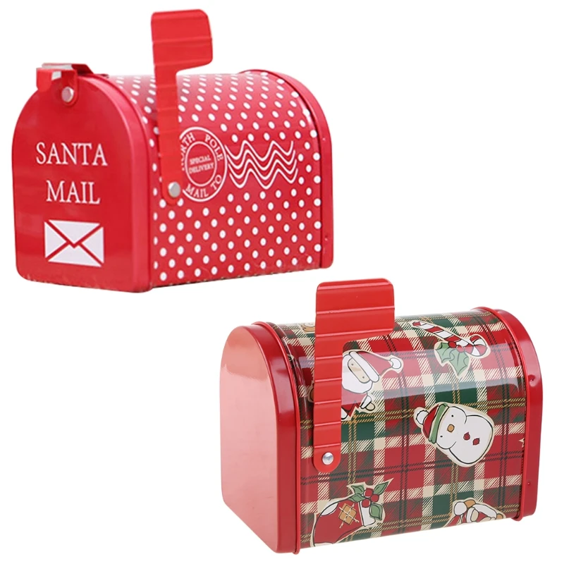 Cute Mailbox Santa Claus Christmas Socks Decorative Mailwraps Post Box for Holding Presents for Children Party Favors