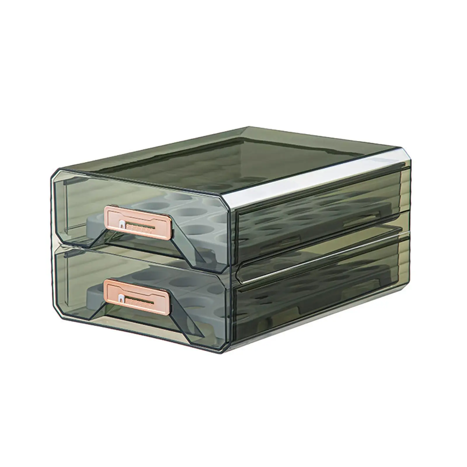 Refrigerator Egg Holder Large Capacity Fridge Bin Clear Stackable Egg Tray Storage Box Acrylic for Kitchen Cabinet Countertop