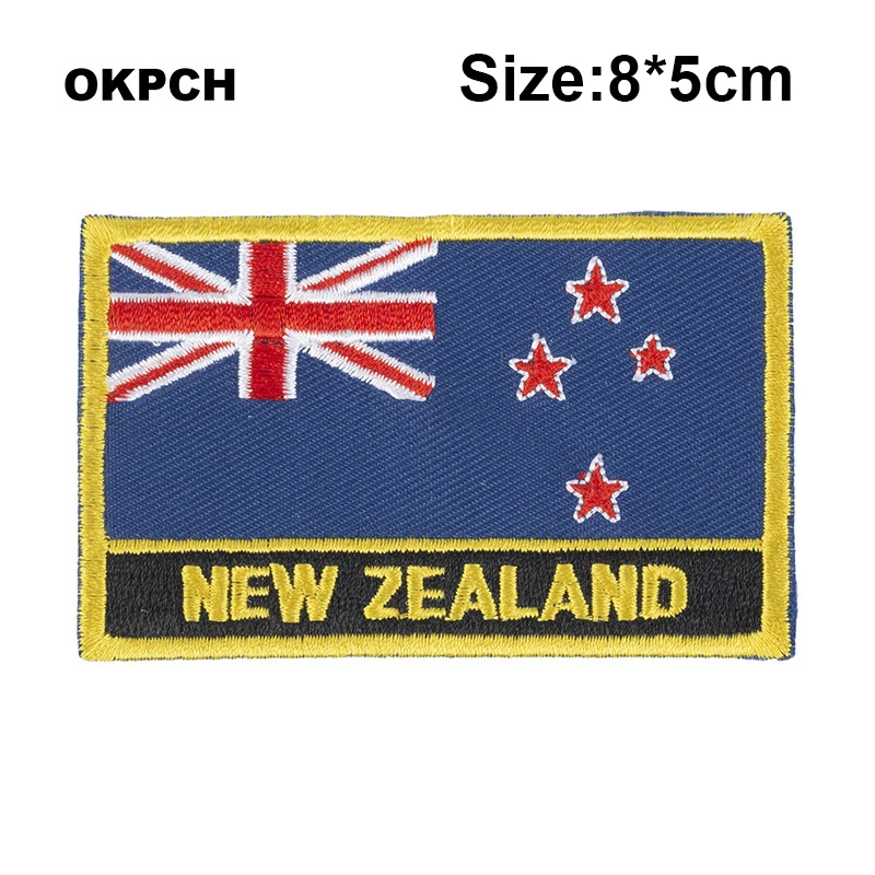 New Zealand National Flag Embroidered Iron on Patches for Clothing Metal badges PT0130-3