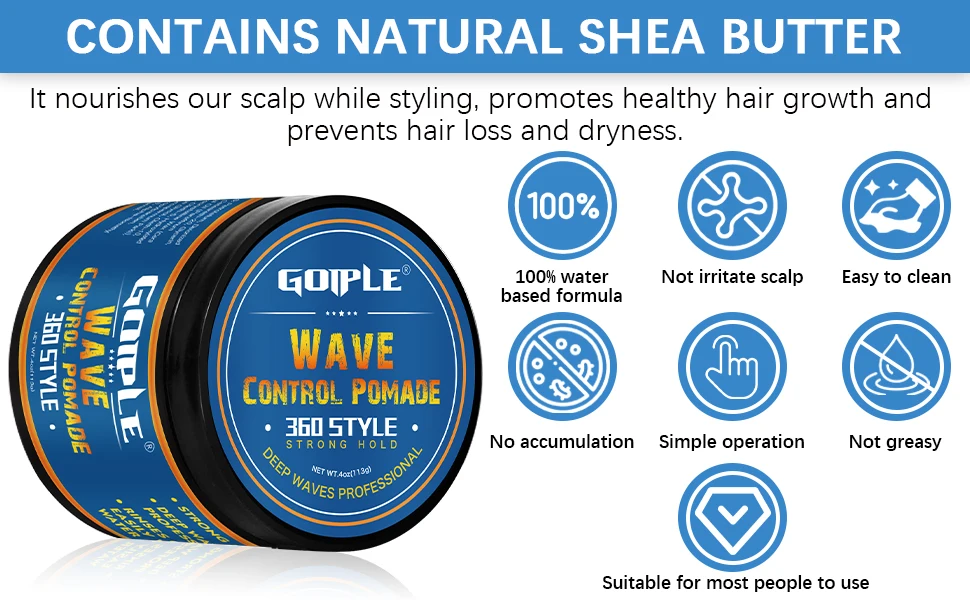 Deep Water Base Hair Wave Pomade For All 360 Waves Types