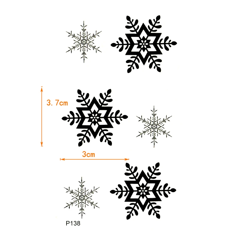 Blue Snowflake Waterproof Temporary Tattoo Men Flash Tattoo Stickers Black Snowflake Henna Sleeve Tattoos Tatoo Kids Art Sticker
