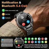 Montre connectée militaire d'extérieur pour hommes, batterie 1400mAh, GPS, suivi SOS, lampe de poche, étanche IP68, appels Bluetooth, nouvelle collection 6
