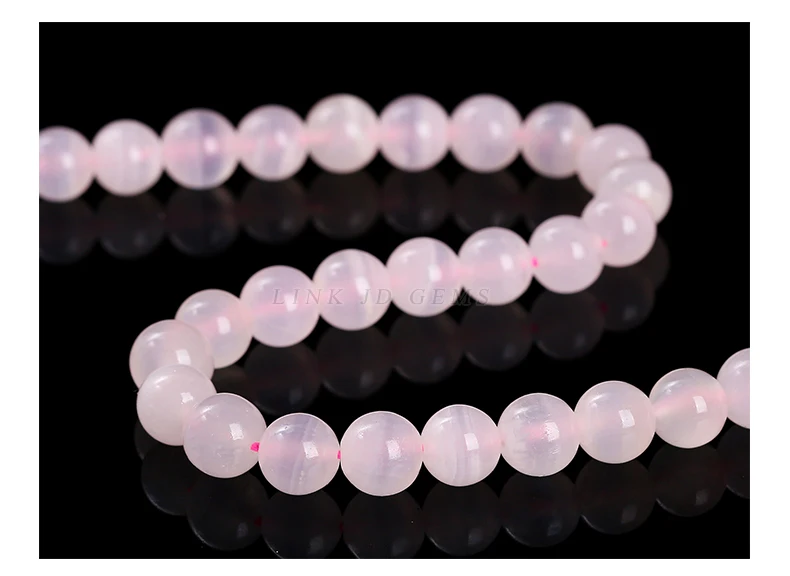 Natural Stone Pink Calcite Beads Round Smooth Loose Spacer Gemstone 6 8 10mm For Jewelry Making Diy Bracelet Necklace Accessory