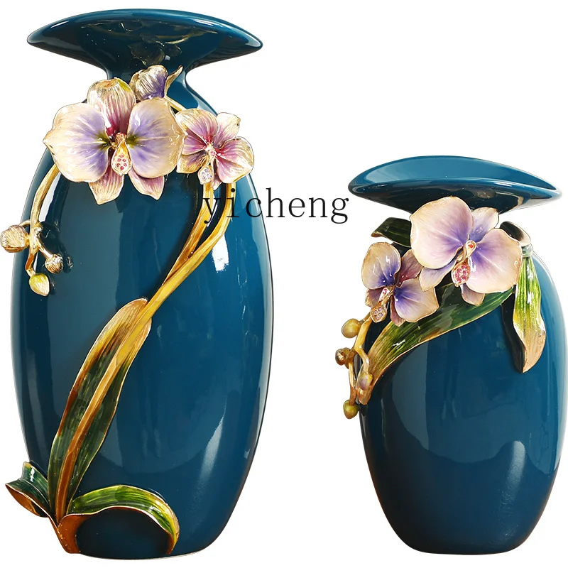 

Zc Ceramic Vase Decoration Household Creative Enamel Table Decoration Decoration Living Room Entrance TV Cabinet Ornament