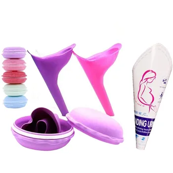 Women Urinal Outdoor Travel Camping Portable Female Urinal Soft Silicone / Disposable Paper Urination Device Stand Up & Pee GYH 1