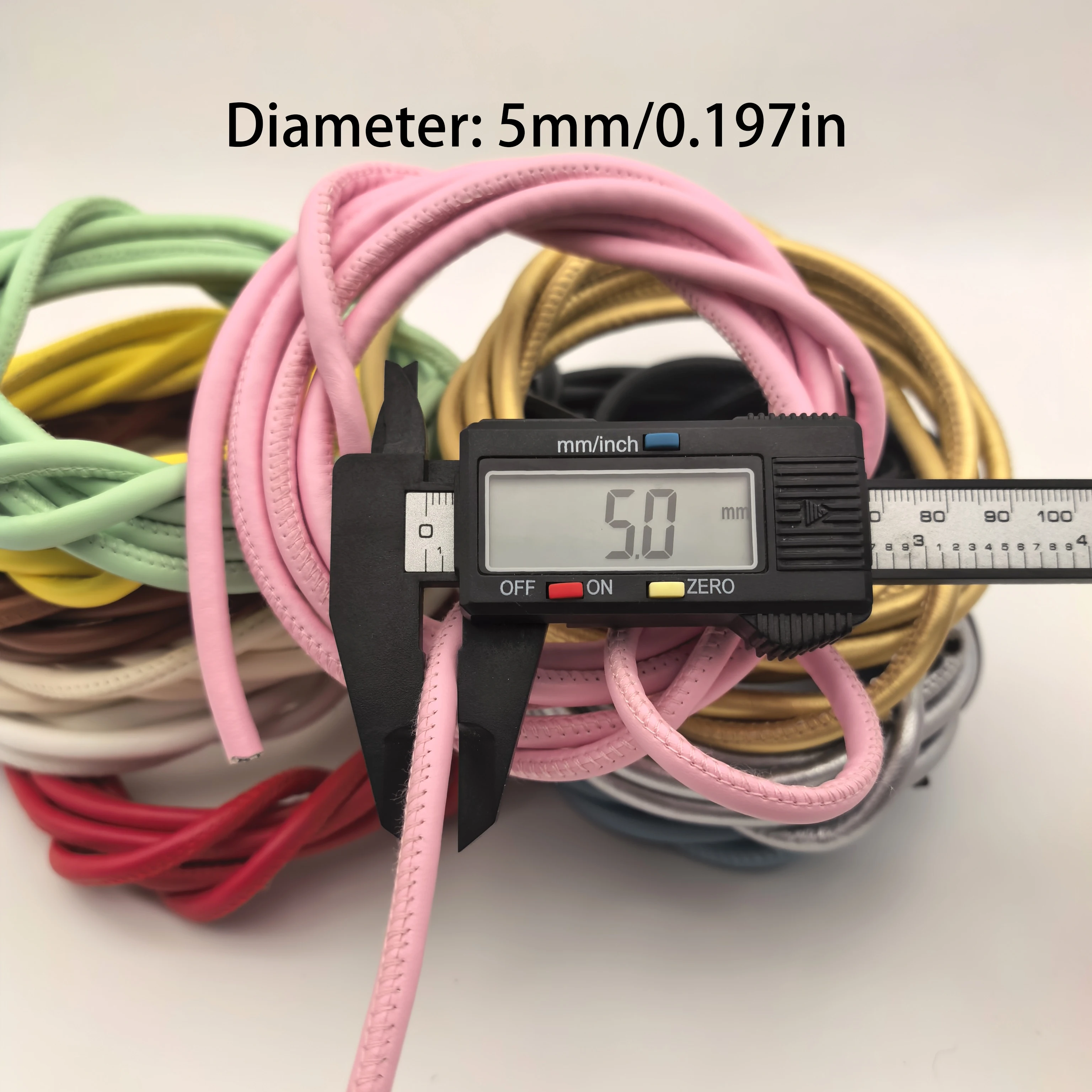 2/5/10meters 5mm 가죽 코드 DIY 쥬얼리 만들기위한 라운드 스트링 로프 목걸이 팔찌 벨트 배낭 교수형 액세서리