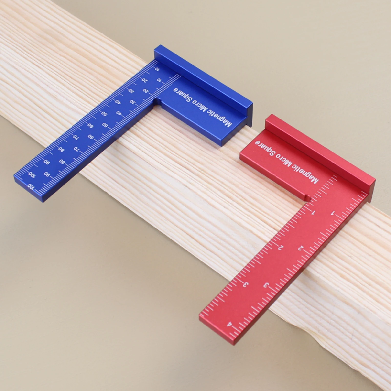 1Pc Precision Machinist Magnetic Square Metric/Inch Engineer Square Aluminum Alloy 90 Degree Right Angle Ruler Measurement Tool machinist square