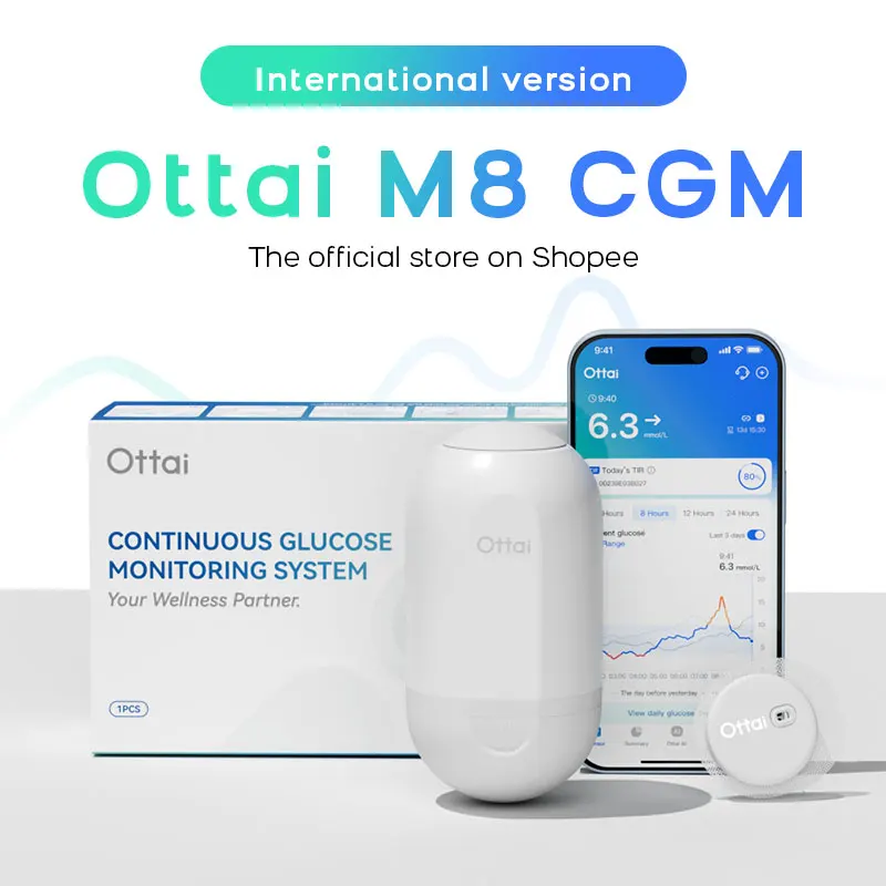 Ottai CGM Continuous Glucose Monitoring System Blood Glucose Monitoring One Set for 14 Days