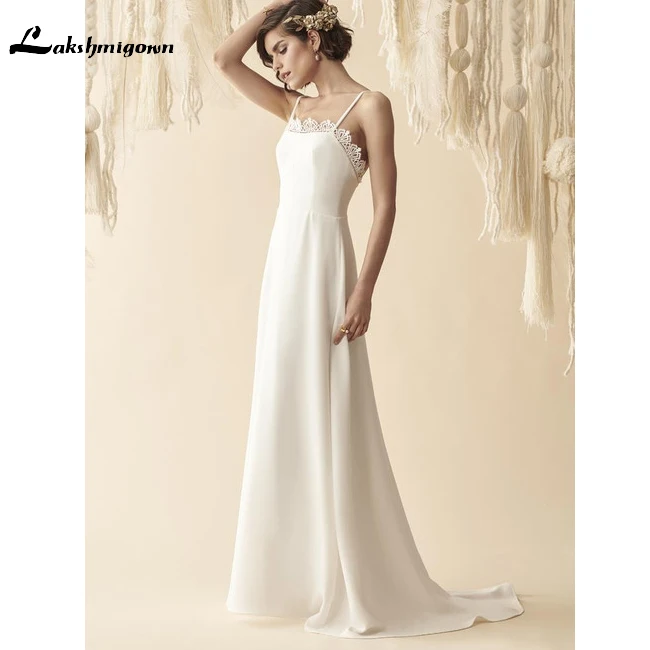 

Simple Satin A Line Wedding Dress For Women 2022 Balckless Elegant Bridal Gowns Vestidos De Novia Beach Lakshmigown