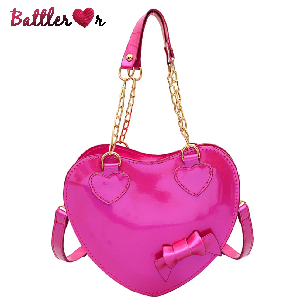 Lolita Love Heart Jelly Shoulder Bag For Women Bow Heart Crossbody Bag  Ladies Handbag And Purse Bolsa Feminina Red Messenger Bag| | - AliExpress