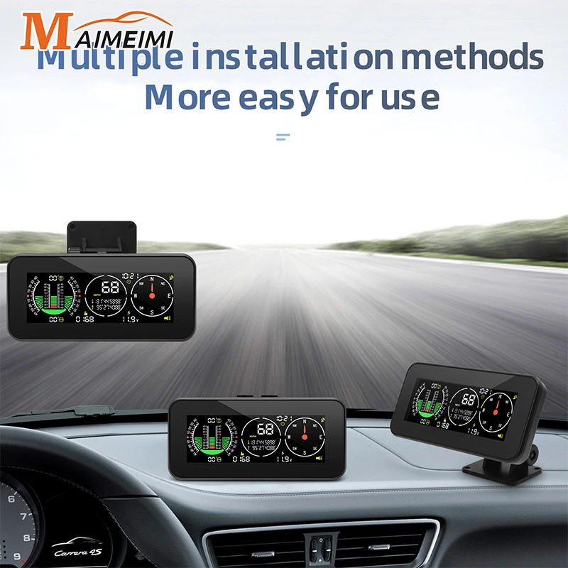 Medidor de pendiente de velocidad con pantalla frontal M60, inclinómetro Digital GPS KMH MPH para coche, brújula M50 HUD, alarma de exceso de velocidad, accesorios todoterreno 1