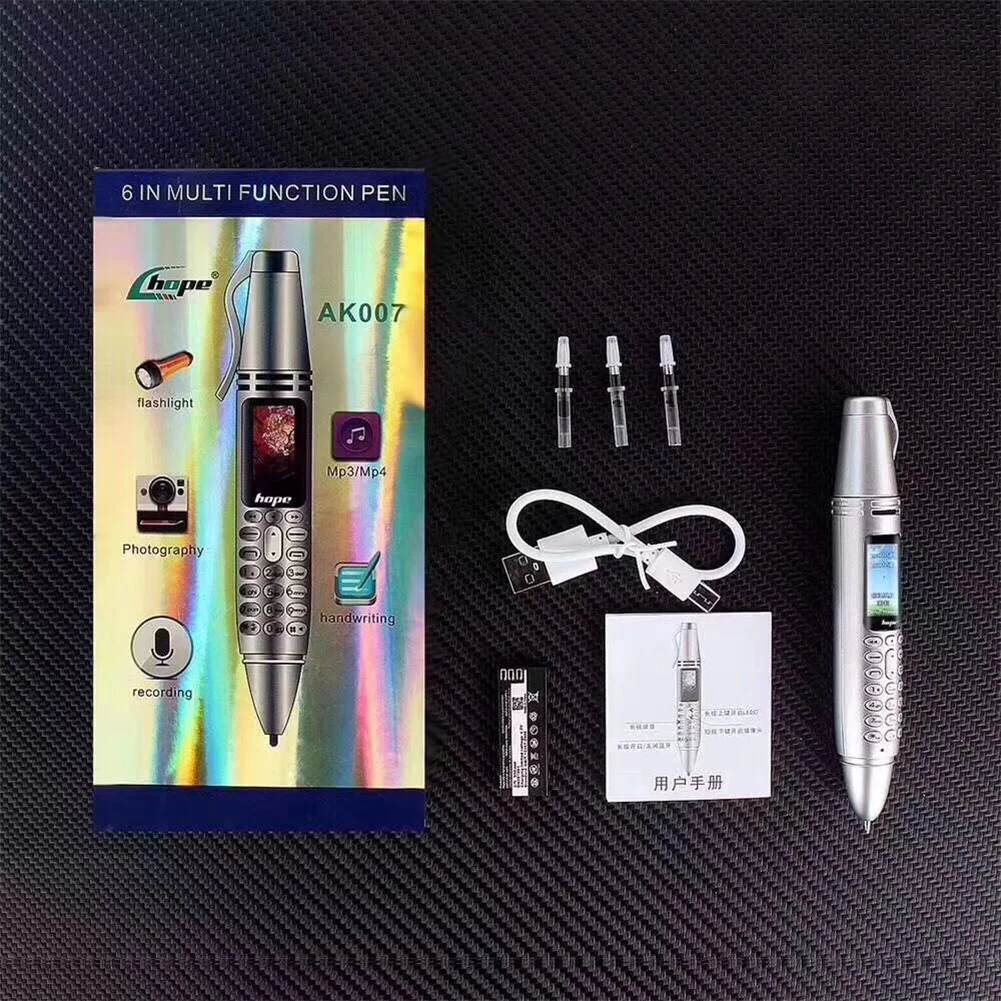 펜 타입 미니 휴대폰, 블루투스 호환 카메라 다이얼러, 음성 녹음기 포함, 0.96 인치 스크린, Gsm, Ak007, 드롭 배송
