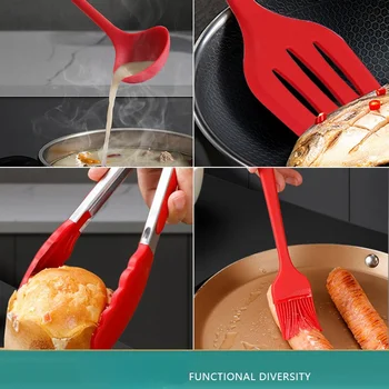 10 PCS Silicone Cookware Set Kitchen Cooking Tools Baking Tools Tableware Silicone Shovel Spoon Scraper Kitchen Accessories 2