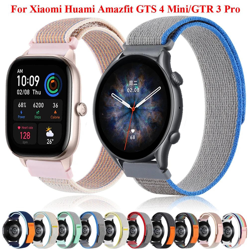 

Ремешок нейлоновый для Xiaomi Huami Amazfit GTS GTR 2 2e 3 4 GTR3 Pro GTS4 Mini 42 мм 47 мм, браслет для наручных часов, 20 22 мм