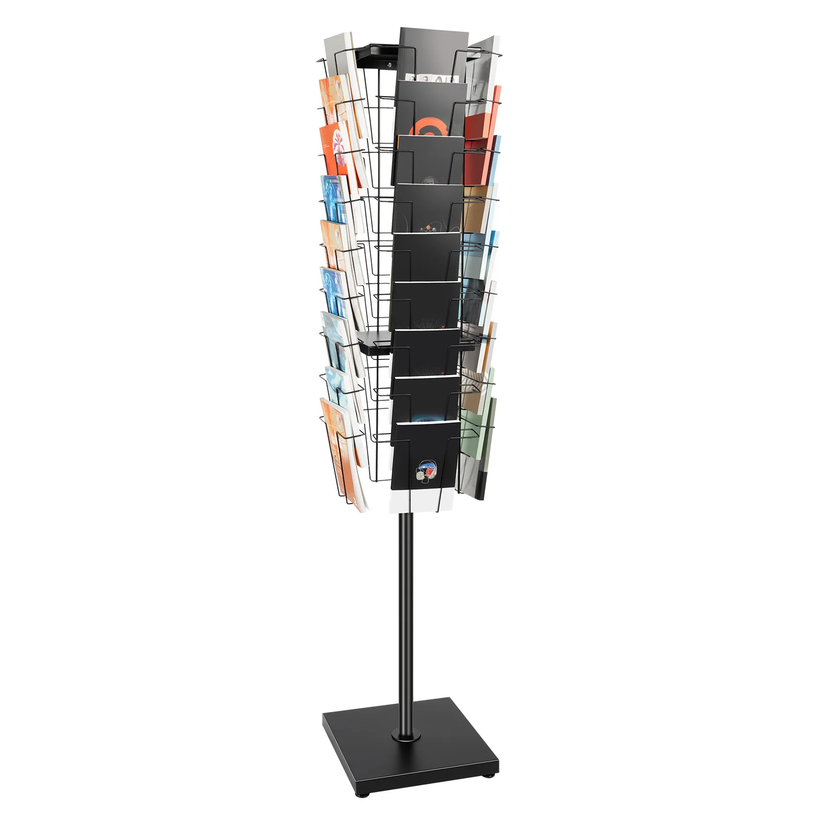 36 Pockets-Rotating Magazine Rack Holder Brochure Display Stand Comic Book Flyer Literature Display Stand 6