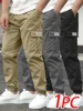 Men's Cargo Pants Sweatpants Outdoor Bunched Long Trousers Casual Autumn Multi-Pocket Durable Workwear Male Trousers