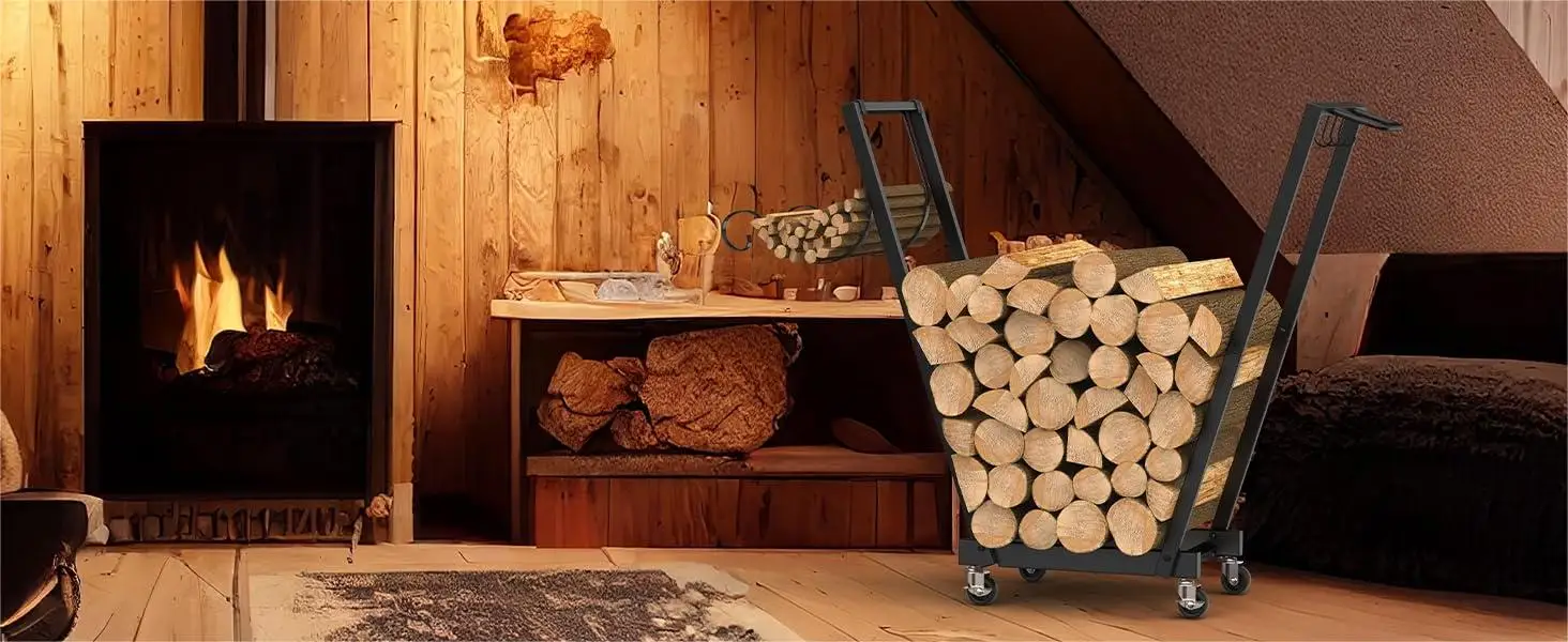 firewood rack on wheels