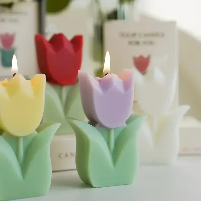 Bougies exquises au parfum de tulipe : souvenirs de mariage idéaux, ambiance de maison luxueuse et cadeaux d'anniversaire en forme de cœur pour femmes 5