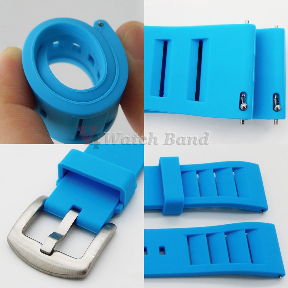 Premium Soft Silicone Waterproof Sport Watchband - Elegant Rubber Strap Accessories
