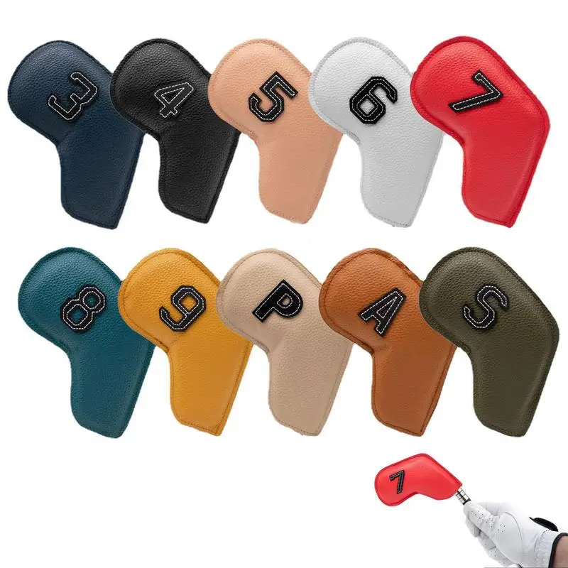 

Golf Head Cover Number And Letter Embroidery Golf Club Protective Cover Durable And Soft PU Protective Sleeve For Golf
