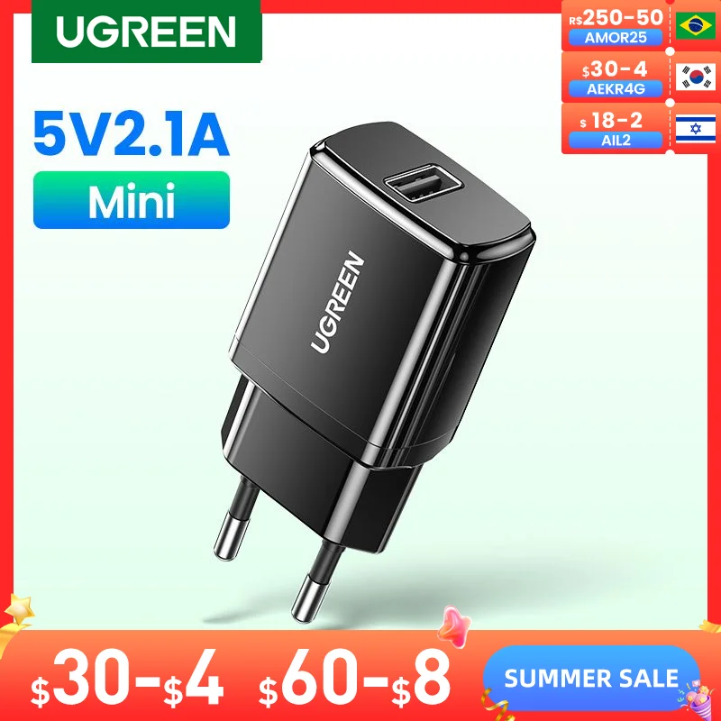 Ugreen 5V 2.1A USB Charger for iPhone X 8 7 iPad Fast Wall Charger EU Adapter for Samsung S9 Xiaomi Mi 8 Mobile Phone Charger|travel wall charger|wall chargerusb charger - AliExpress