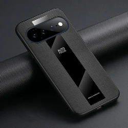 Luxury Sheepskin PU Leather Business Matte Shockproof Phone Case - Google Pixel 9 (Carbon Fiber Texture)