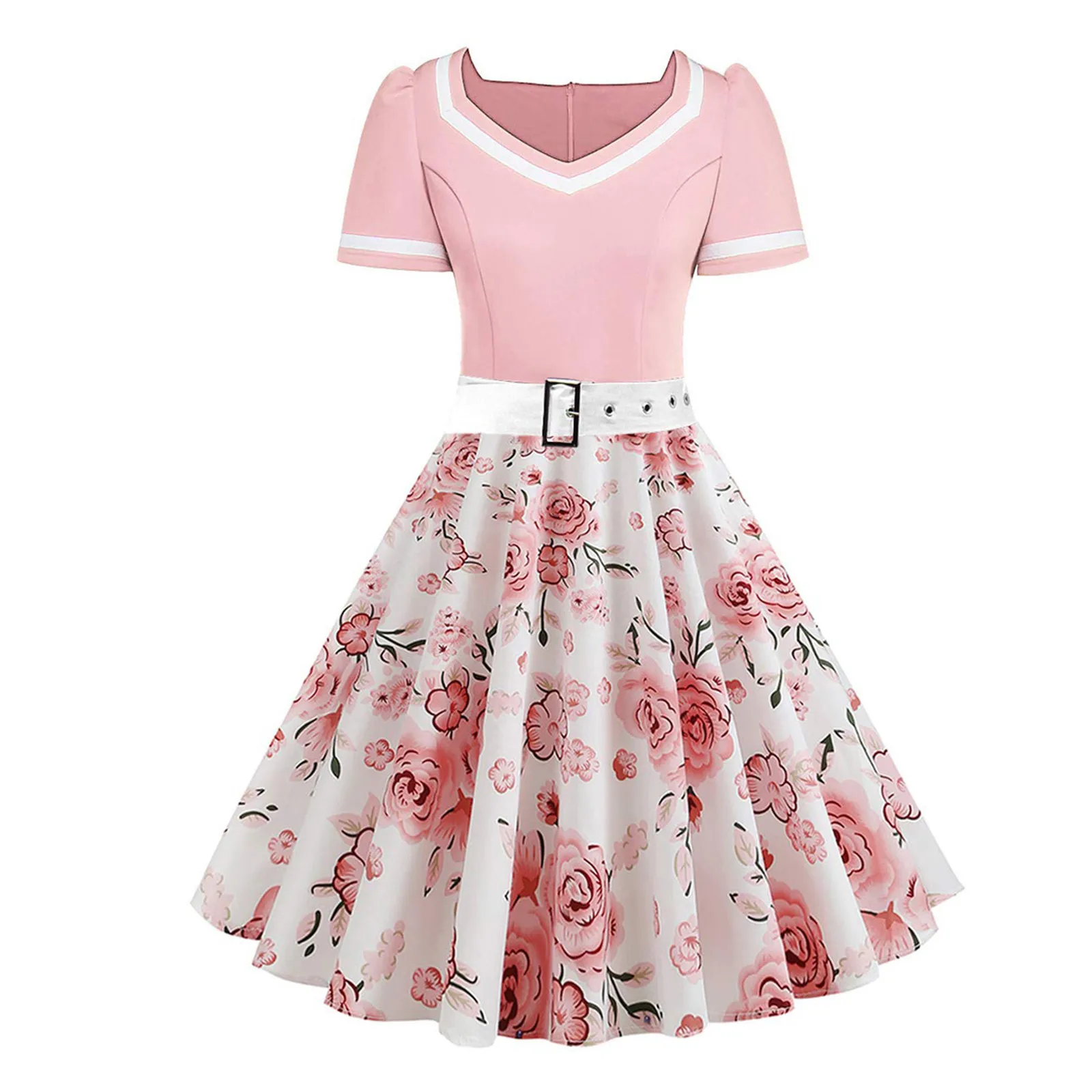Pink-Floral-Print-Vintage-Party-Dress-Women-Rockabilly-Swing-Casual-A-line-Dress-With-Belt-Elegant.jpg