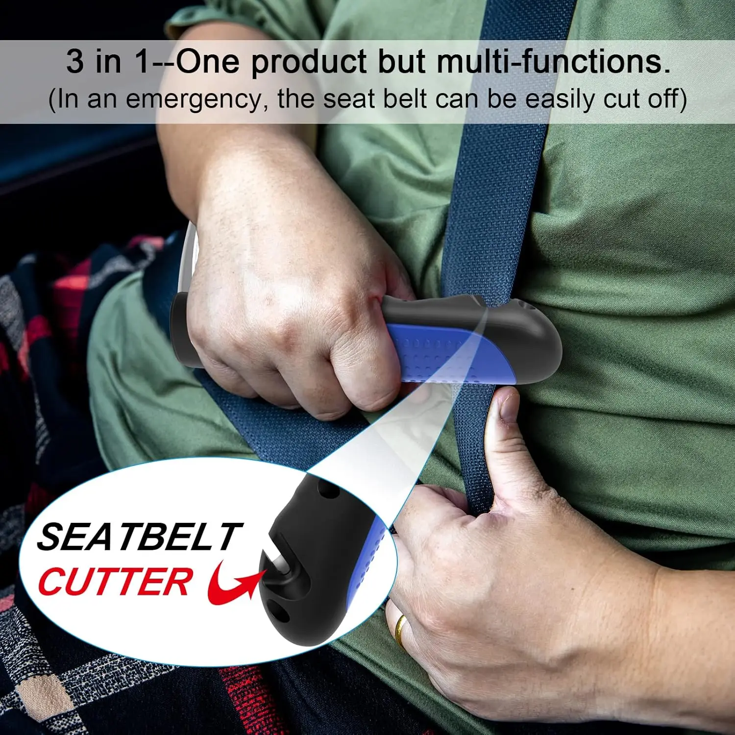 Multi-function car handles for the elderly and disabled 3-in-1 car door assist handles seat belt cutters window switches