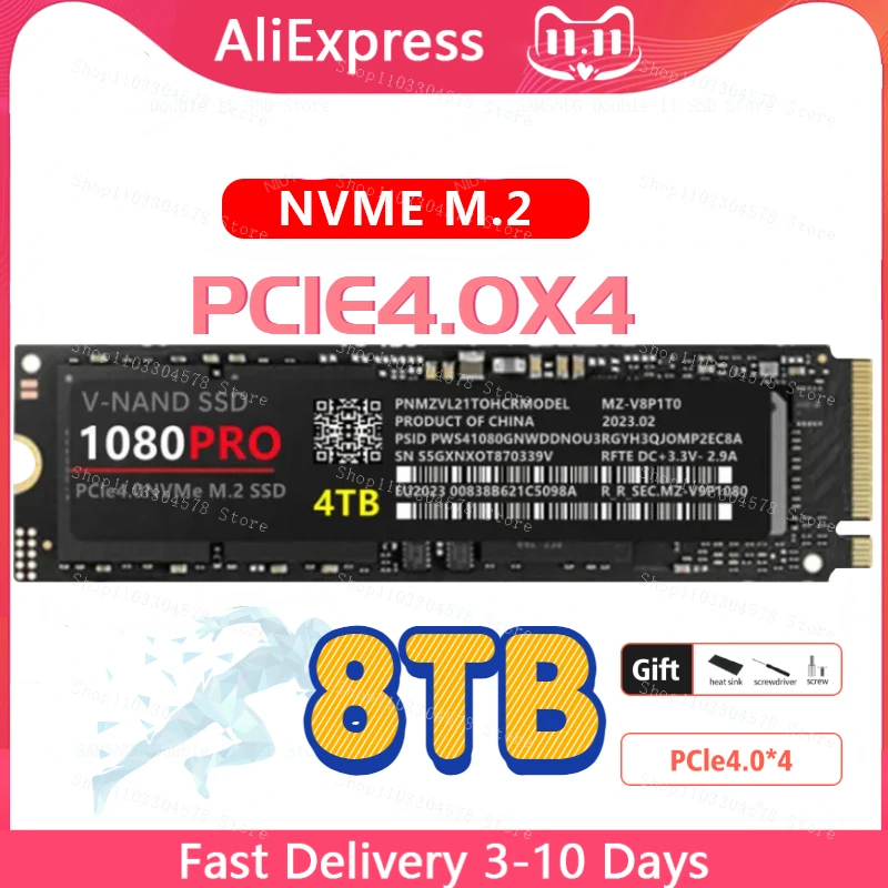 

Brand New Original 1080 PRO PCIe 4.0 NVMe M.2 2280 1TB 2TB 4TB SSD Internal Solid State Hard Drive for Laptop Desktop / PC /PS5