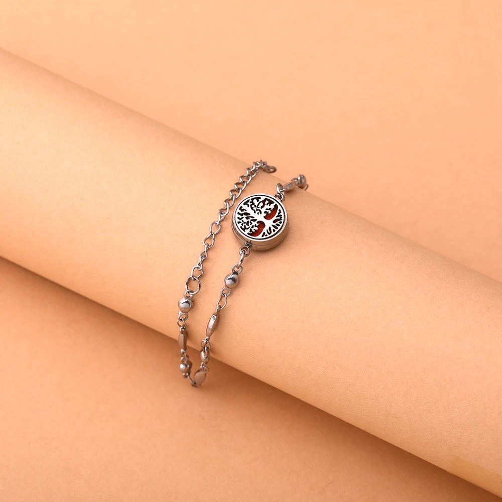 New Aromatherapy Locket Bracelet 12mm Essential Oil Diffuser Perfume Bangles Tree of Life High Quality Stainless Steel Jewelry bangle bracelet stainless steel bracelet