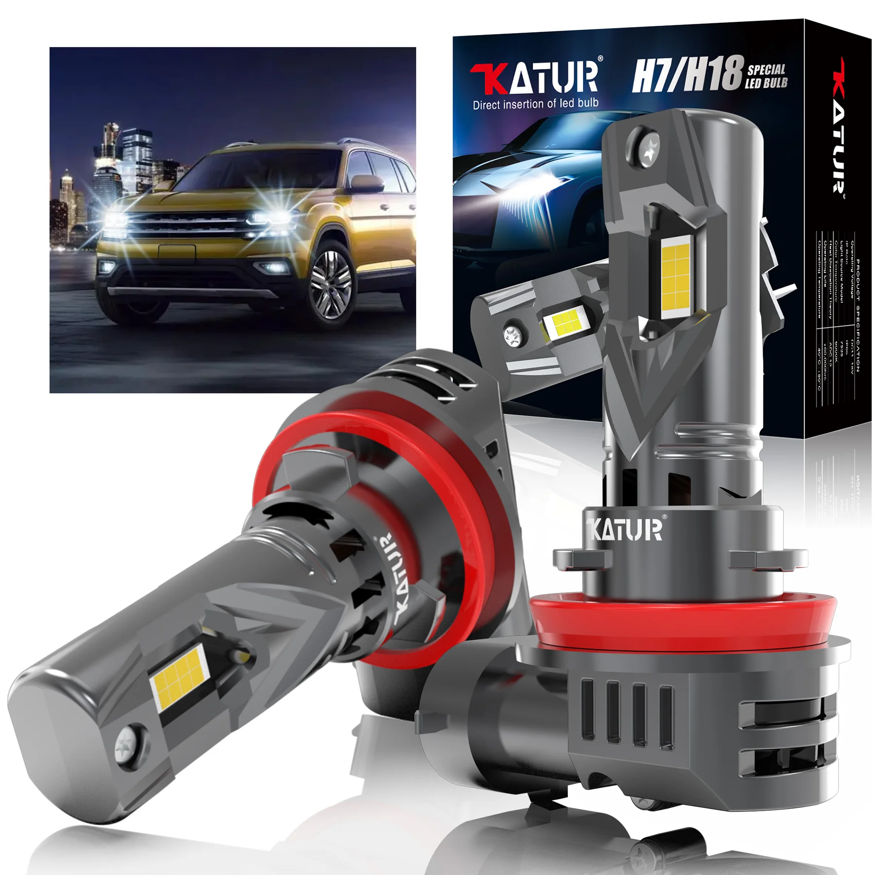 Katur 2x H8 H11 Led Auto Licht Scheinwerfer Neue 100W 20000LM LED Canbus Turbo Nebel Lampe 6000K 12V Diode Super Helle High Power Birne