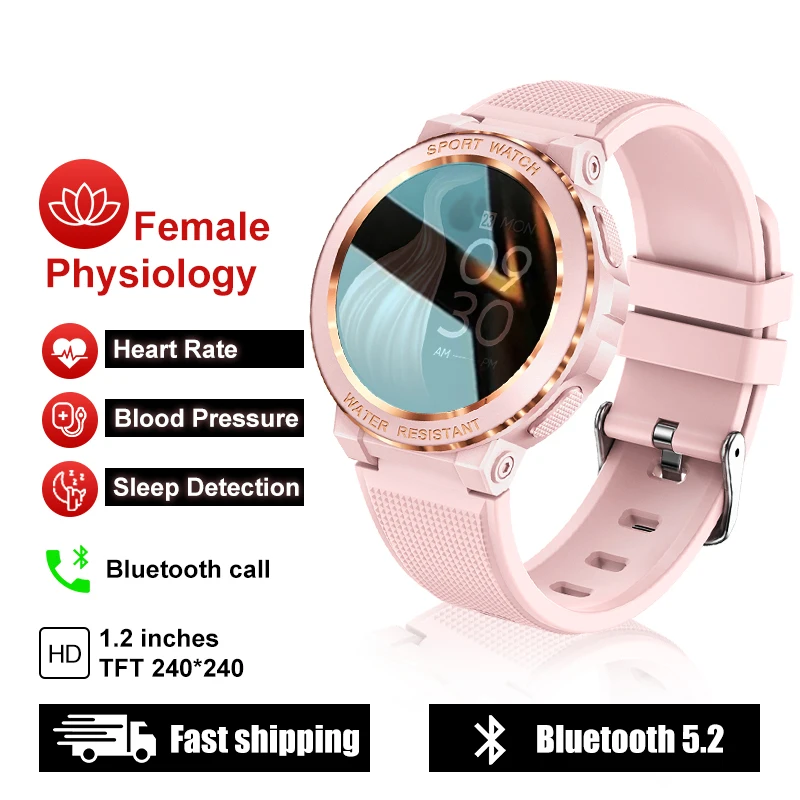 

Fashion Women's Sports Watch Bluetooth Call Smartwatch BT5.2 Blood Pressure Heart Rate Health Monitor Watches Luxury 2023