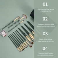 14Pcs Mini Makeup Brush Professional Powder Eyebrow Eye Shadow Makeup Brush Set Portable Makeup Brush With Storage Bag 2