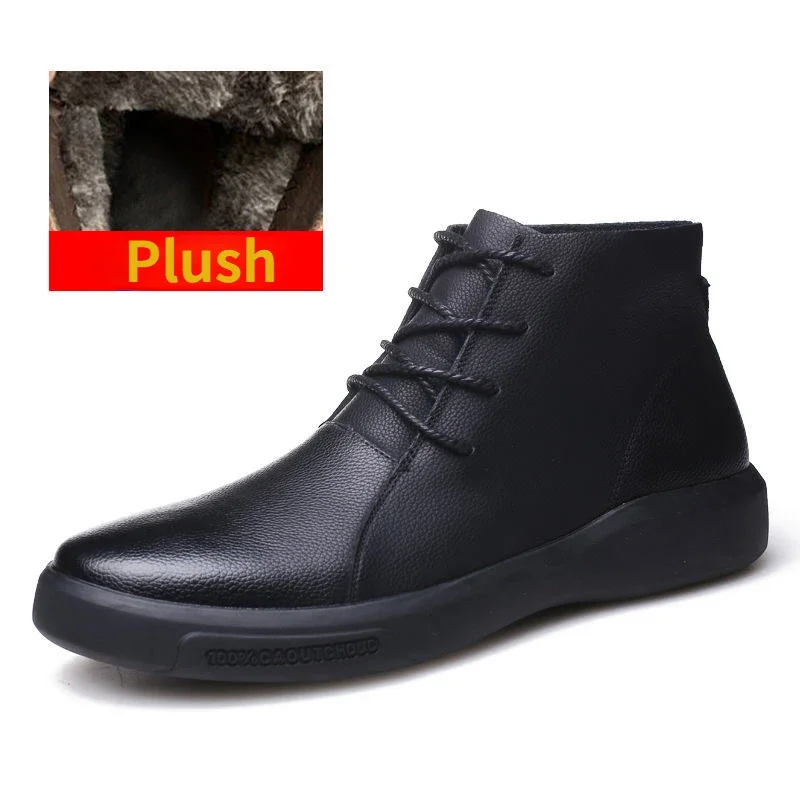 Men Chelsea Boots Genuine Leather Retro Motorcycle Working Casual