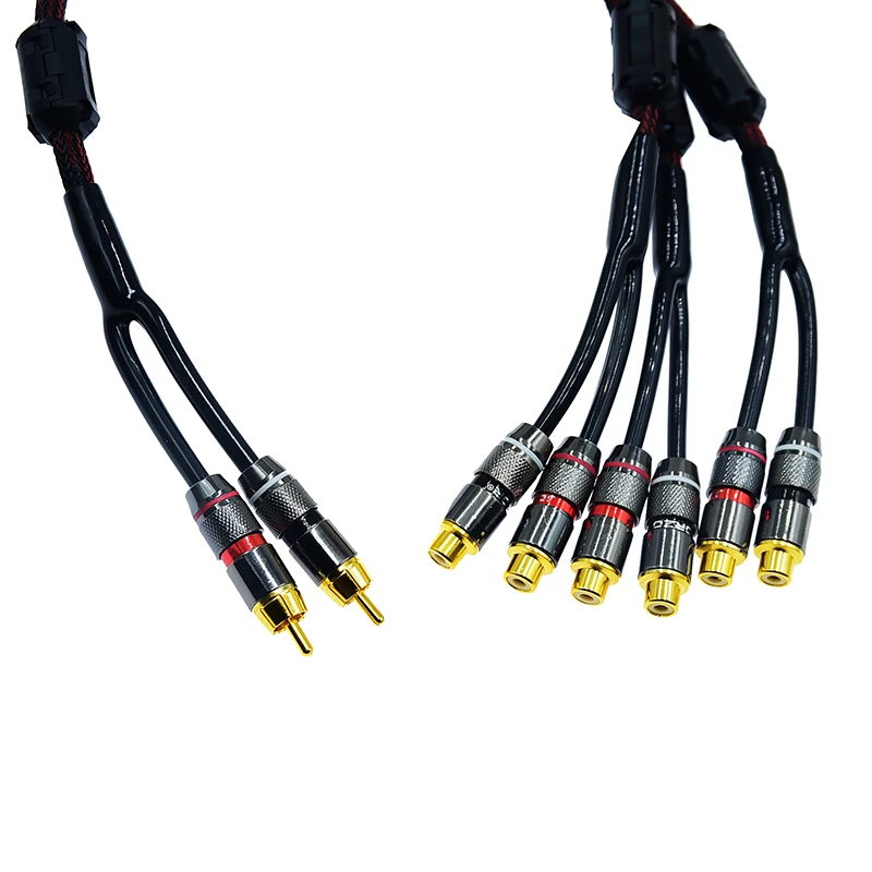 

Двойной 2 RCA штекер-шесть 6 RCA гнездовой усилитель акустический кабель с 5,1 звуком аудиошнура Lotus