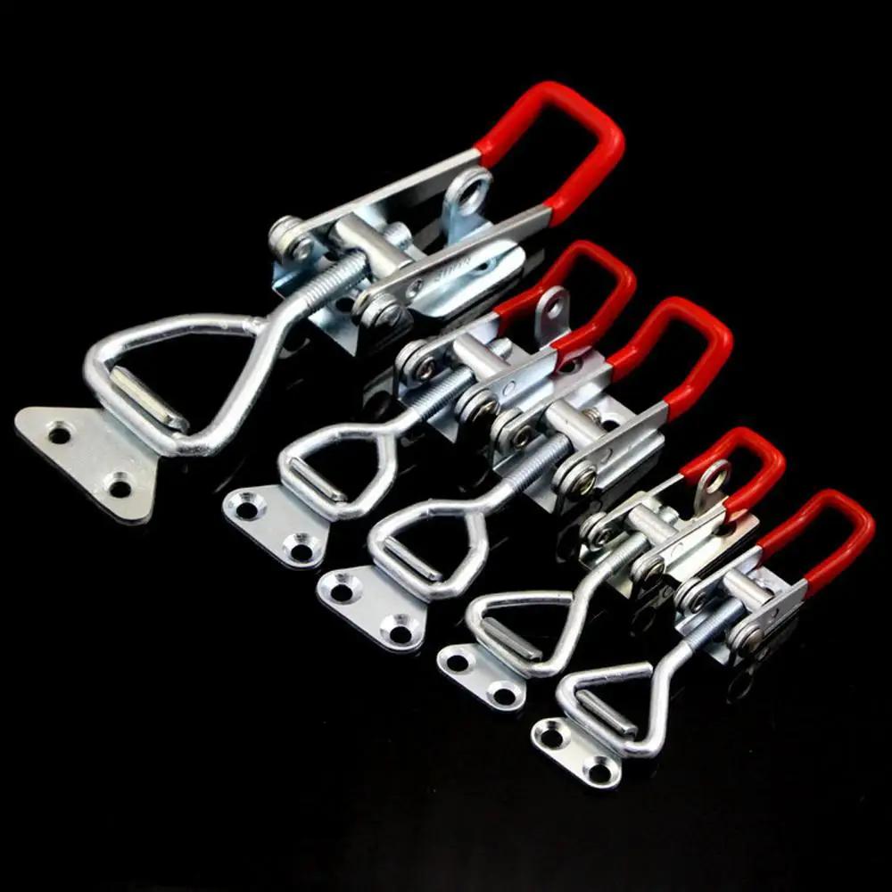 Description Picture 3 of itemStainless Steel/Iron Galvanized Adjustable Toggle Clamp Catch Locking Door Bolt Type Pull Action Latch Hand Woodworking Tool