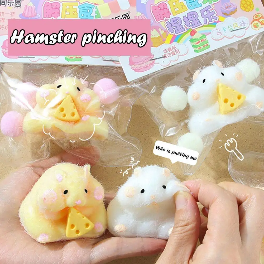 

1pc Hamster Pinching Decompression Toys Cute TPR Soft Rubber Little Mouse Squeeze Toys Compression Children's Tricky Toys Gift