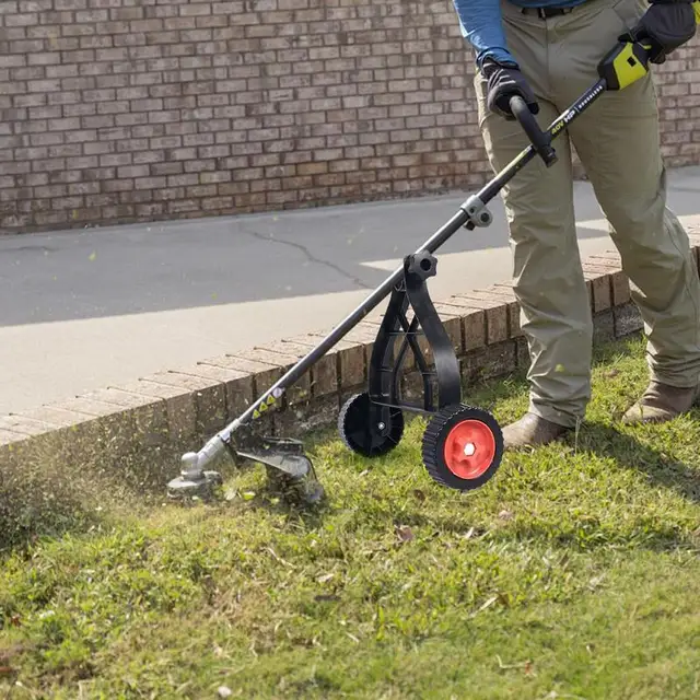 String Trimmer Support Wheels Auxiliary Wheels Lawnmower Wheel Brush Cutter Wheel Mower Attachment Adjustable Grass Cutting 4