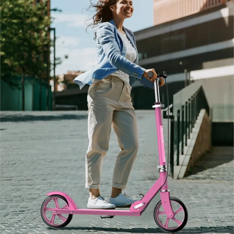 Cross Life Adult Pedal Scooter Youth Large Wheel Two-wheel Foldable Scooter City Adult Hand Brake folding scooter